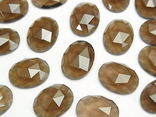 Oval, Rose, Smoky Quartz Gemstone Beads