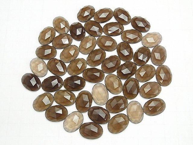 Quartz Fumé AAA Ovale Taille Rose 18x13mm 1pc