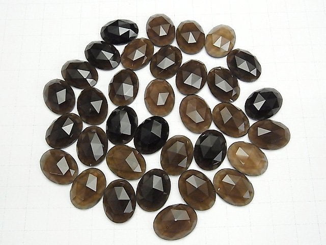 [Video] Smoky Quartz AAA Oval Rose Cut 20x15mm 1pc