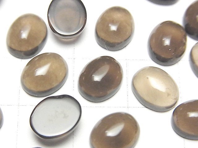 [Video] Smoky Quartz AAA Oval Cabochon 10x8mm 3pcs