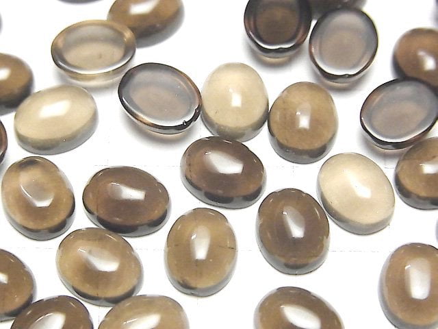 [Video] Smoky Quartz AAA Oval Cabochon 10x8mm 3pcs