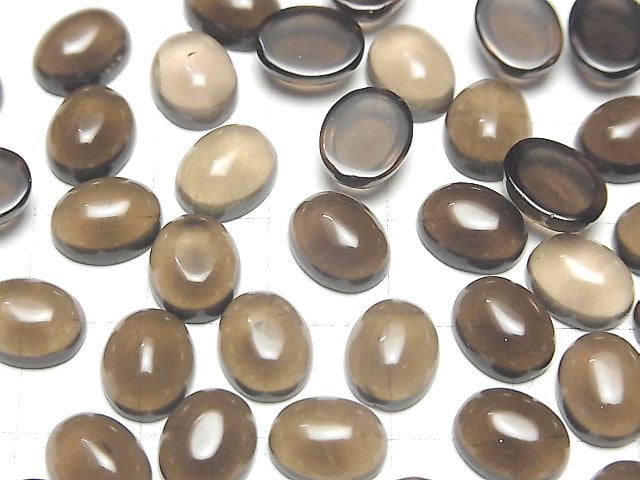 [Video] Smoky Quartz AAA Oval Cabochon 10x8mm 3pcs