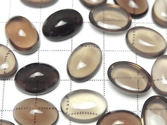 [Video]Smoky Quartz AAA Oval Cabochon 14x10mm 2pcs