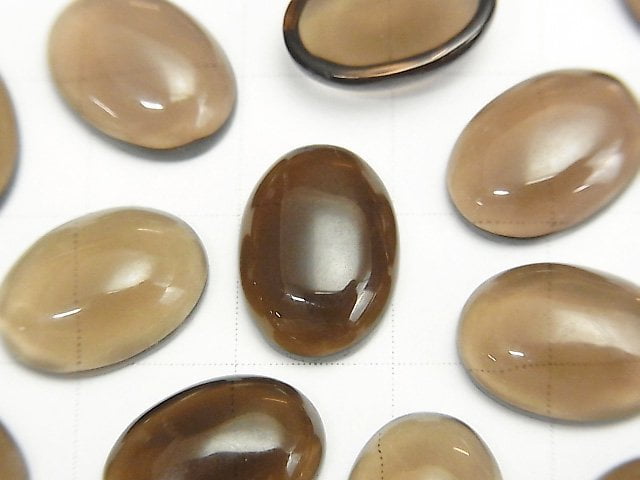 [Video] Smoky Quartz AAA Oval Cabochon 14x10mm 2pcs