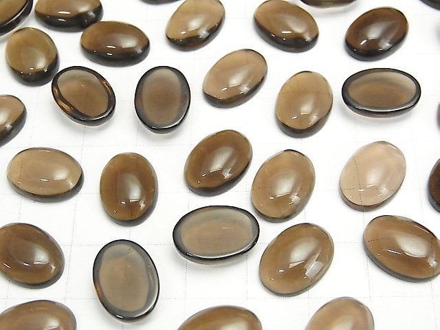 [Video] Smoky Quartz AAA Oval Cabochon 14x10mm 2pcs