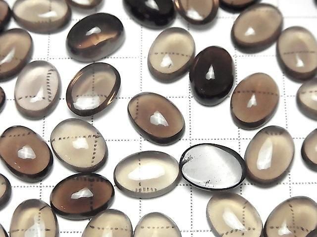 [Video]Smoky Quartz AAA Oval Cabochon 14x10mm 2pcs