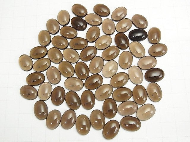 [Video] Smoky Quartz AAA Oval Cabochon 14x10mm 2pcs