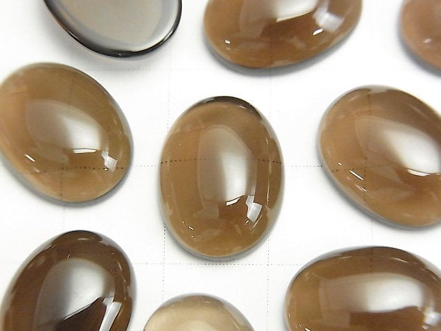 [Video] Smoky Quartz AAA Oval Cabochon 16x12mm 2pcs