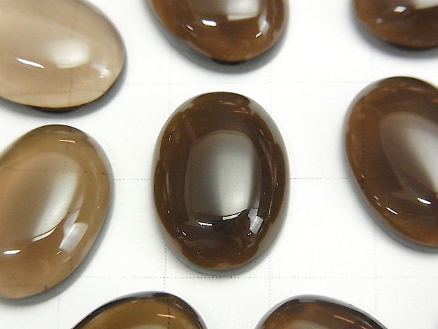 [Video] Smoky Quartz AAA Oval Cabochon 18x13mm 2pcs