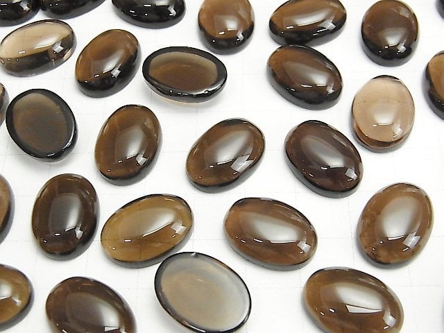 [Video] Smoky Quartz AAA Oval Cabochon 18x13mm 2pcs