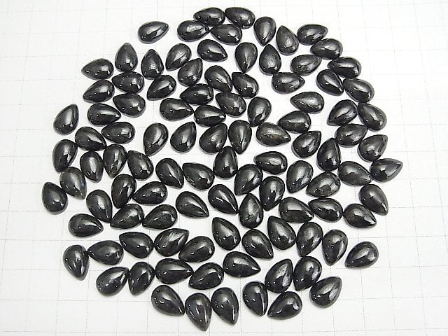 [Video] Nuummite Pear shape Cabochon 12x8mm 3pcs