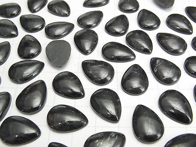 [Video] Nuummite Pear shape Cabochon 18x13mm 1pc