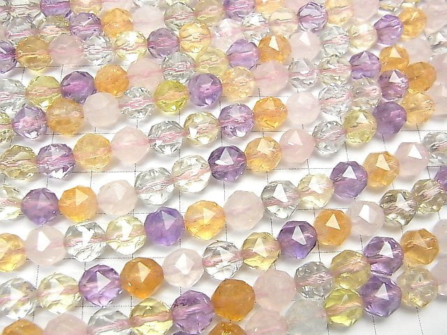 [Video] High Quality Mixed Stone AAA Star Faceted Round 8mm 1/4 or 1strand beads (aprx.15inch / 38cm)