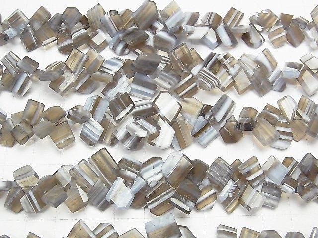 [Video]Strip blue opal AAA- Rough Slice Faceted half or 1strand beads (aprx.7inch/18cm)