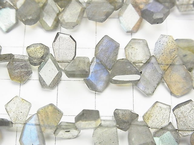 [Video] High Quality Labradorite AAA- Rough Slice Faceted half or 1strand beads (aprx.7inch / 18cm)