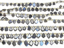 [Video]High Quality Black Labradorite AAA- Rough Slice Faceted 1strand beads (aprx.7inch/18cm)