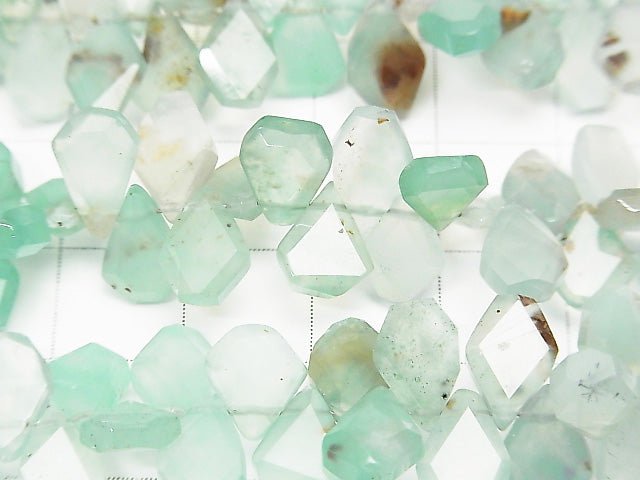 [Video] High Quality Aquaprase Rough Slice Faceted half or 1strand beads (aprx.7inch / 18cm)