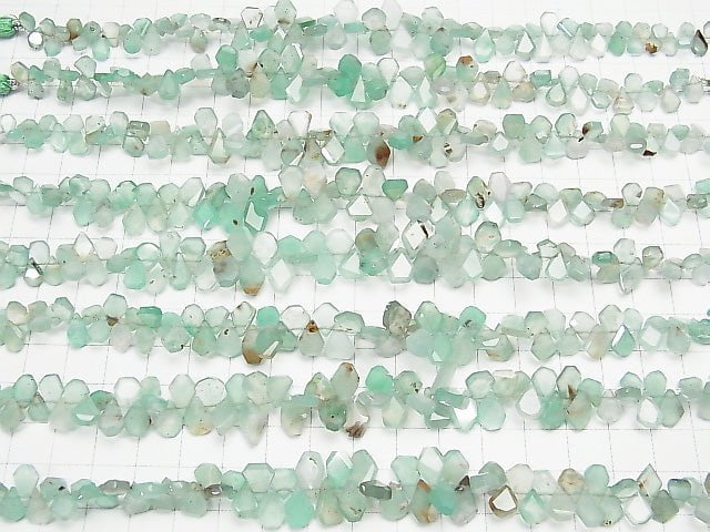 [Video] High Quality Aquaprase Rough Slice Faceted half or 1strand beads (aprx.7inch / 18cm)