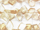 [Video] High Quality Natutal Champagne Color Quartz AAA Rough Slice Faceted half or 1strand beads (aprx.7inch / 18cm)