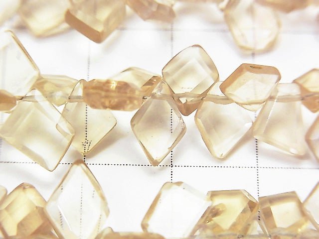 [Video] High Quality Natutal Champagne Color Quartz AAA Rough Slice Faceted half or 1strand beads (aprx.7inch / 18cm)