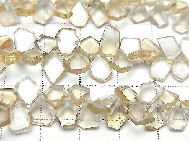 [Video]High Quality Natutal Champagne Color Quartz AAA Rough Slice Faceted half or 1strand beads (aprx.7inch/18cm)