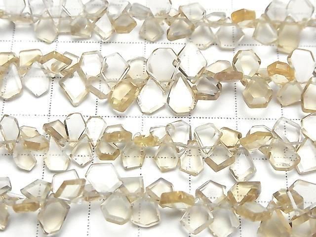[Video]High Quality Natutal Champagne Color Quartz AAA Rough Slice Faceted half or 1strand beads (aprx.7inch/18cm)