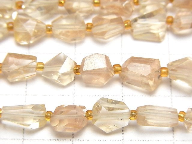 [Video]High Quality Oregon Sunstone AAA Faceted Nugget 1strand beads (aprx.8inch/20cm)