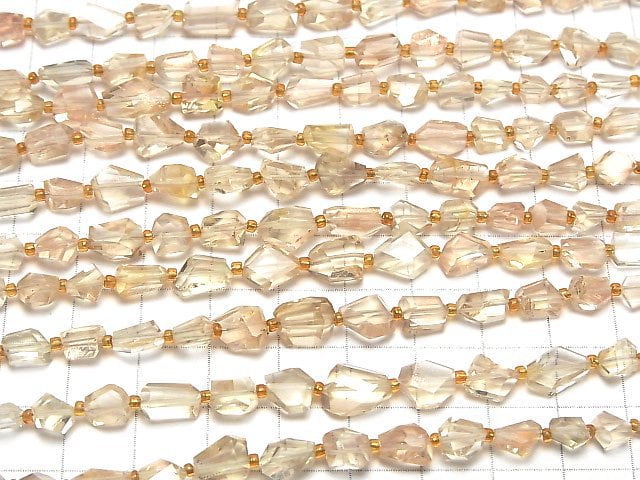 [Video]High Quality Oregon Sunstone AAA Faceted Nugget 1strand beads (aprx.8inch/20cm)