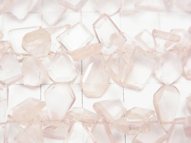 [Video] High Quality Rose Quartz AA++ Rough Slice Faceted half or 1strand beads (aprx.7inch / 18cm)