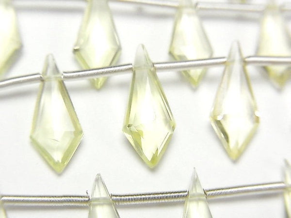 [Video] High Quality Lemon Quartz AAA Deformation Diamond Shape 15x6mm 1strand (9pcs)