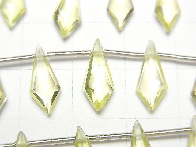 [Video] High Quality Lemon Quartz AAA Deformation Diamond Shape 15x6mm 1strand (9pcs)