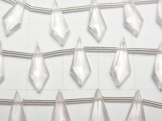 [Video]High Quality Rose Quartz AAA Deformed Diamond Shape 15x6mm 1strand (9pcs )