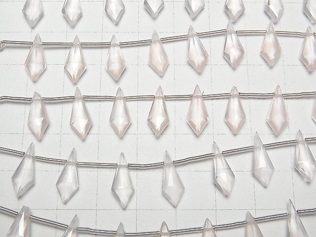 [Video]High Quality Rose Quartz AAA Deformed Diamond Shape 15x6mm 1strand (9pcs )