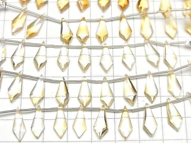 [Video]High Quality Citrine AAA- Deformed Diamond Shape 15x6mm 1strand (8pcs)