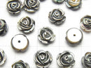 [Video] High Quality Black Shell (Black-lip Oyster) AAA Rose 8mm [Half Drilled Hole] 4pcs
