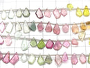 [Video] High Quality Multicolor Tourmaline AAA- Rough Slice Faceted 1strand beads (aprx.7inch / 18cm)