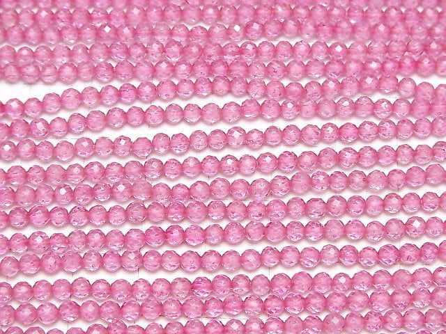 [Video]High Quality! Pink Topaz AAA Faceted Round 3mm 1strand beads (aprx.12inch/30cm)