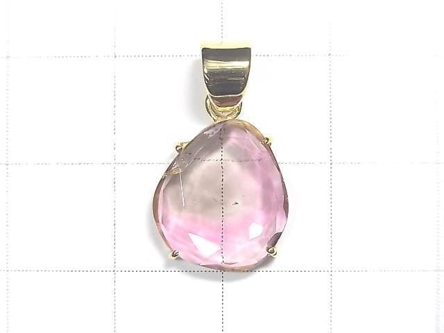 [Video][One of a kind] Pink Tourmaline AAA- Pendant 18KGP NO.28