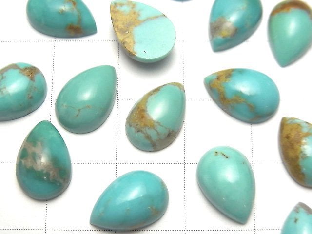 [Video] Arizona Kingman Turquoise AA++ Pear shape Cabochon 12x8mm 3pcs