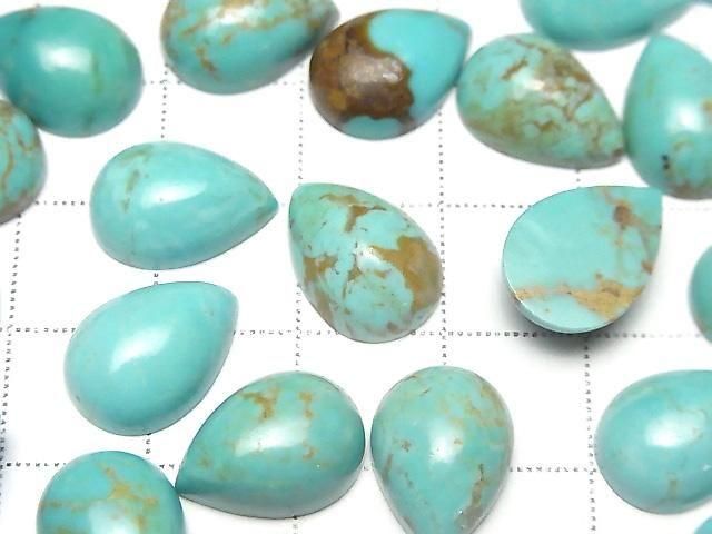[Video] Arizona Kingman Turquoise AA++ Pear-shaped Cabochon 14x10mm 2pcs