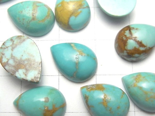 [Video] Arizona Kingman Turquoise AA++ Pear shape Cabochon 14x10mm 2pcs