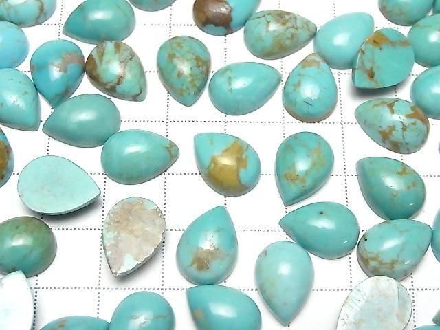 [Video] Arizona Kingman Turquoise AA++ Pear-shaped Cabochon 14x10mm 2pcs