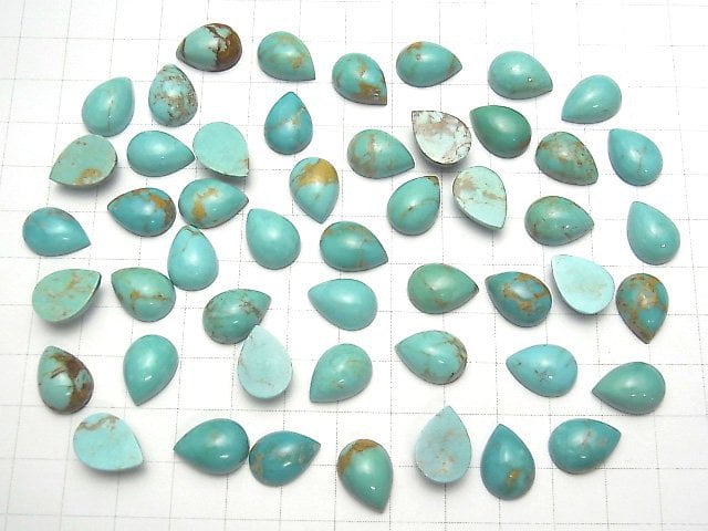 [Video] Arizona Kingman Turquoise AA++ Pear shape Cabochon 14x10mm 2pcs