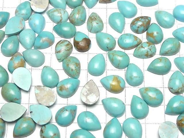 [Video] Arizona Kingman Turquoise AA++ Pear-shaped Cabochon 14x10mm 2pcs