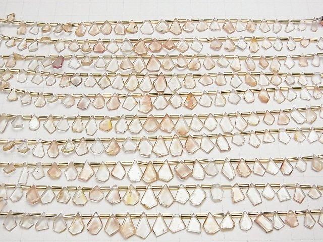 [Video]High Quality Oregon Sunstone AAA- Rough Slice Faceted 1strand beads (aprx.7inch/18cm)