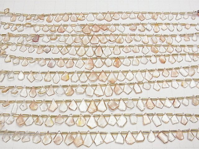 [Video] High Quality Oregon Sunstone AAA- Rough Slice Faceted 1strand beads (aprx.7inch / 18cm)