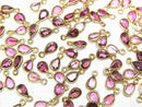 [Video]High Quality Pink Tourmaline AAA Pear Shape Faceted Charm 4x3mm [K14 Yellow Gold] 4pcs