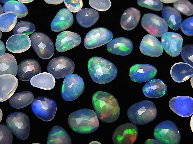 [Video]High Quality Ethiopian Opal AAA- Loose stone Free form Single side Rose Cut 10pcs