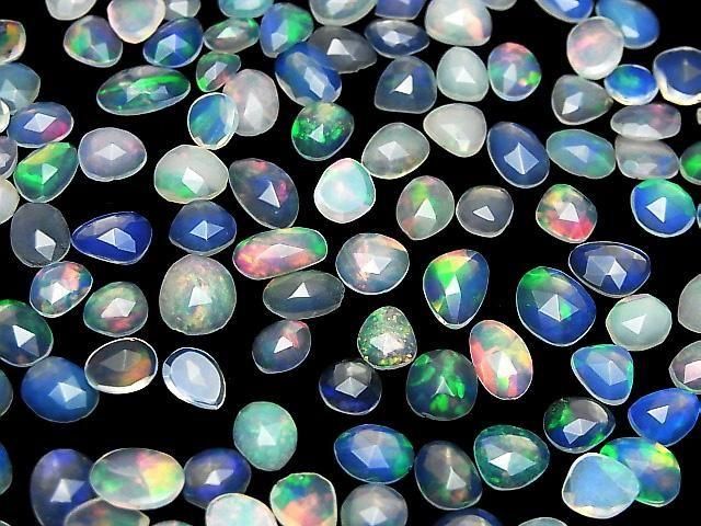 [Video] High Quality Ethiopian Opal AAA-Loose Stone Freeform Single-Sided Rose Cut 5pcs