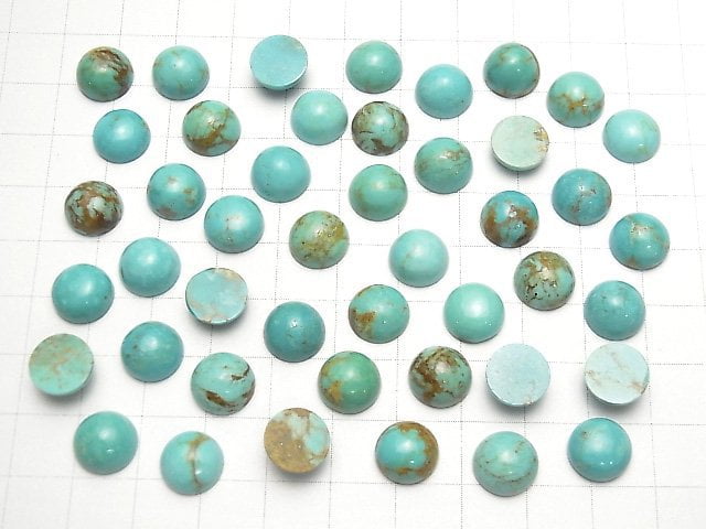 [Video] Arizona Kingman Turquoise AA++ Round Cabochon 10x10mm 2pcs